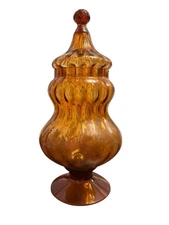 Empoli Amber Glass Circus Tent Apothecary Jar