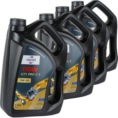 4x 5L FUCHS MOTORÖL TITAN GT1 PRO C3 5W30  passend für VW 504.00 507.00 BMW LL04