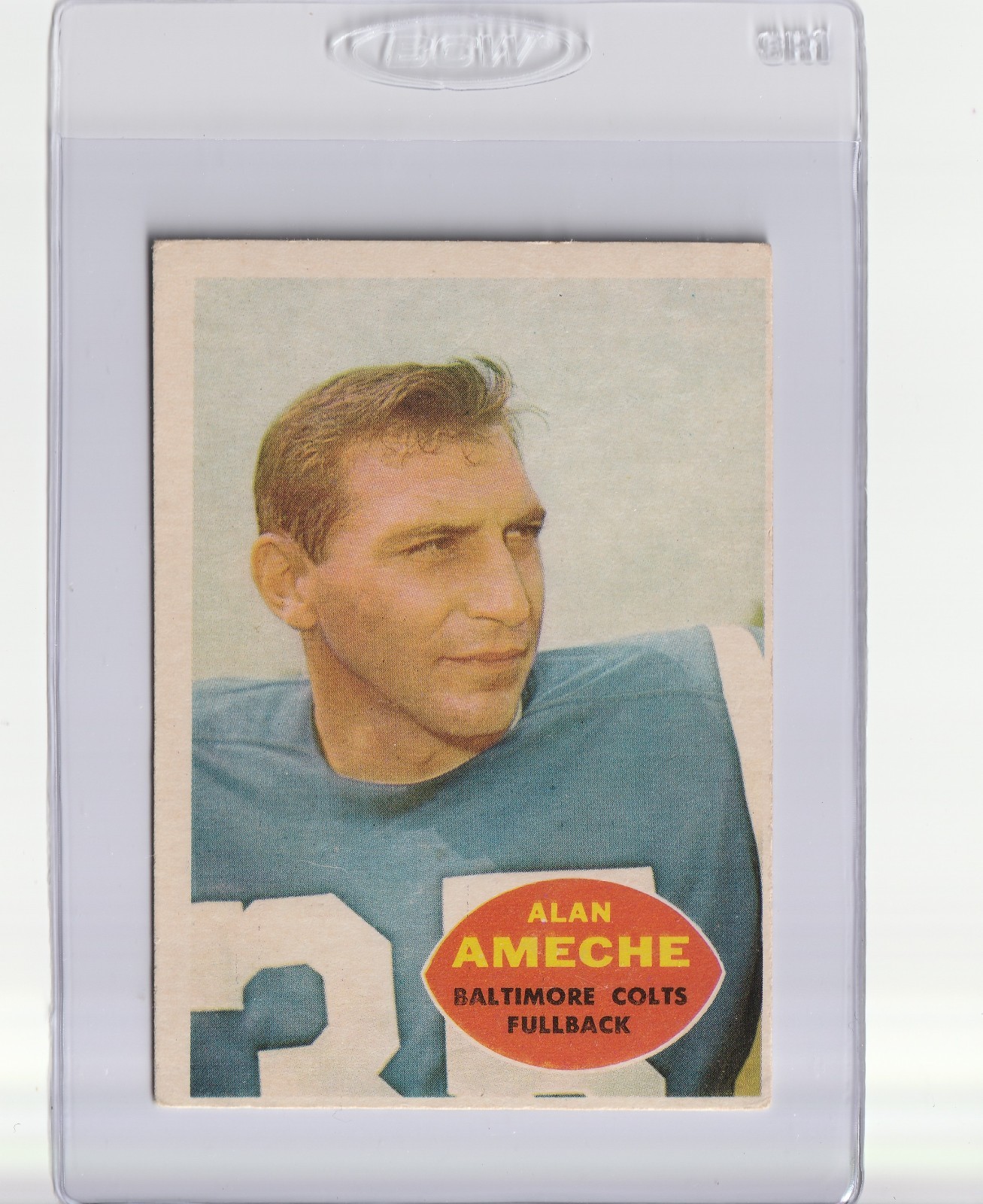 1960 Topps Alan Ameche #2 Baltimore Colts.  High Detail Scan!