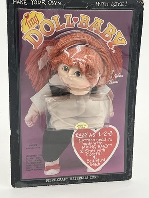 Vintage 1985 Fibre Craft Tiny Doll Baby Kit By Martha Nelson Thomas Red Hair NOS