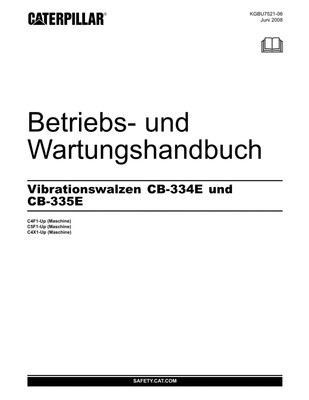 Caterpillar CB 334E CB 335E Kompaktoren Betriebsanleitung Wartungshandbuch