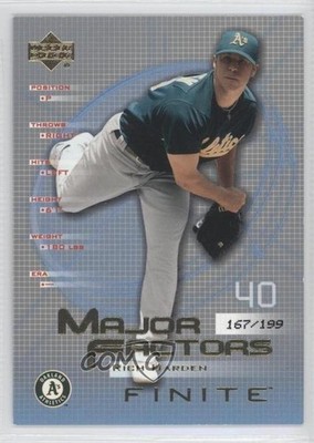 2003 Upper Deck Finite Major Factors Gold 167/199 Rich Harden #140 0f8