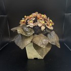 Vintage Chinese Carved Stone Leaves/Flowers Jade & Carnelian Bonsai Tree Jadeite — photo 6