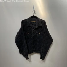 *NWT* Drew House Black All Over Logo Print Men's Denim Jacket - Size Small