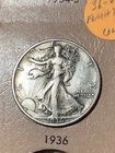 1936 Silver Walking Liberty Half  VF/XF Birth Year Gift For Someone 90 Years Old