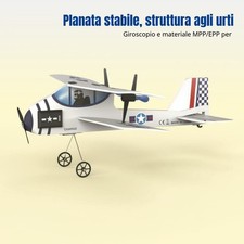 Aliante radiocomandato mini, 2 bande, uso interno/esterno, giroscopio, luci