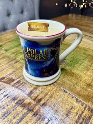 Polar Express 3D Raised Ceramic Mugs Hot Chocolate/Coffee Golden Ticket Believe