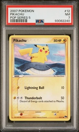 2007 POKEMON POP SER 5 #12 PIKACHU PSA 7