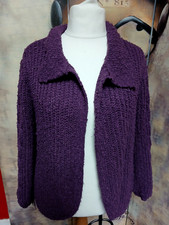 16 / 18 JOE BROWNS PURPLE TASSEL FRINGED KNIT CARDIGAN JACKET BOHO BIKER