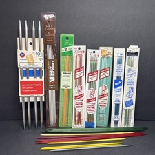 Lot of 7 Assorted Double Point Aluminum Knitting Needles Boye Susan Bates Zephyr