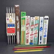 Lot of 7 Assorted Double Point Aluminum Knitting Needles Boye Susan Bates Zephyr