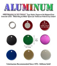 Small Round Disk Pet Dog Cat ID Tags-Custom Engraved Identification Name Tag