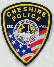 RARE POLICE  PATCH CHESHIRE POLICE EST. 1954 TOWN OF CHESHIRE CONNECTICUT