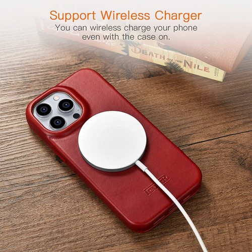 ICARER Coque Cuir Originale avec Housse MagSafe Emplacement Carte pour iPhone 14 Pro Max - Photo 35 sur 47