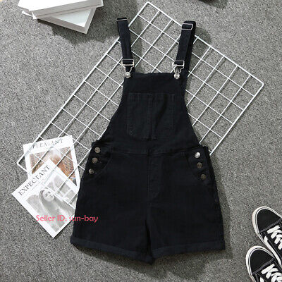 xiaohuoban Womens Denim Shorts Overalls Casual Loose Fit Jean Jumpsuit 