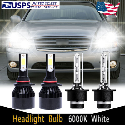 For Infiniti Q45 2005-2006 - 4X 9005+D2S LED Headlights Bulbs High Low Beam C9B