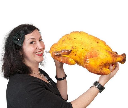 INFLATABLE TURKEY - Thanksgiving Blow Up Decoration Gag Joke Gift- Archie McPhee - Picture 1 of 9