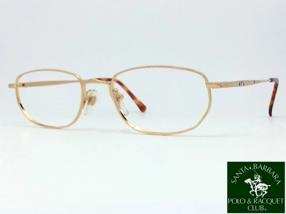 SANTA BARBARA POLO 136C151 Gold Rectangle Frame Eyeglasses Brille Occhiali