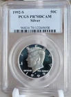 1992-S Silver Kennedy Half Dollar 50c  PCGS PR 70 DCAM