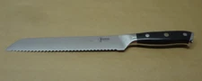 SENKEN Damascus Steel Bread Knife with Military Grade G10 Handle - 8 inch