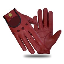 Luxury Fashion Full-Leather Ladies Driving Gloves – Elegant Fingered Car E-Bike