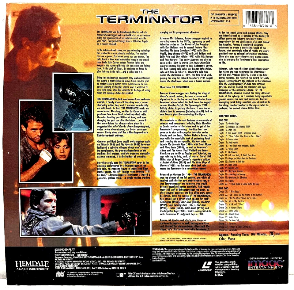 The Terminator Laserdisc 1991 Arnold Schwarzenegger - Image 4 of 4