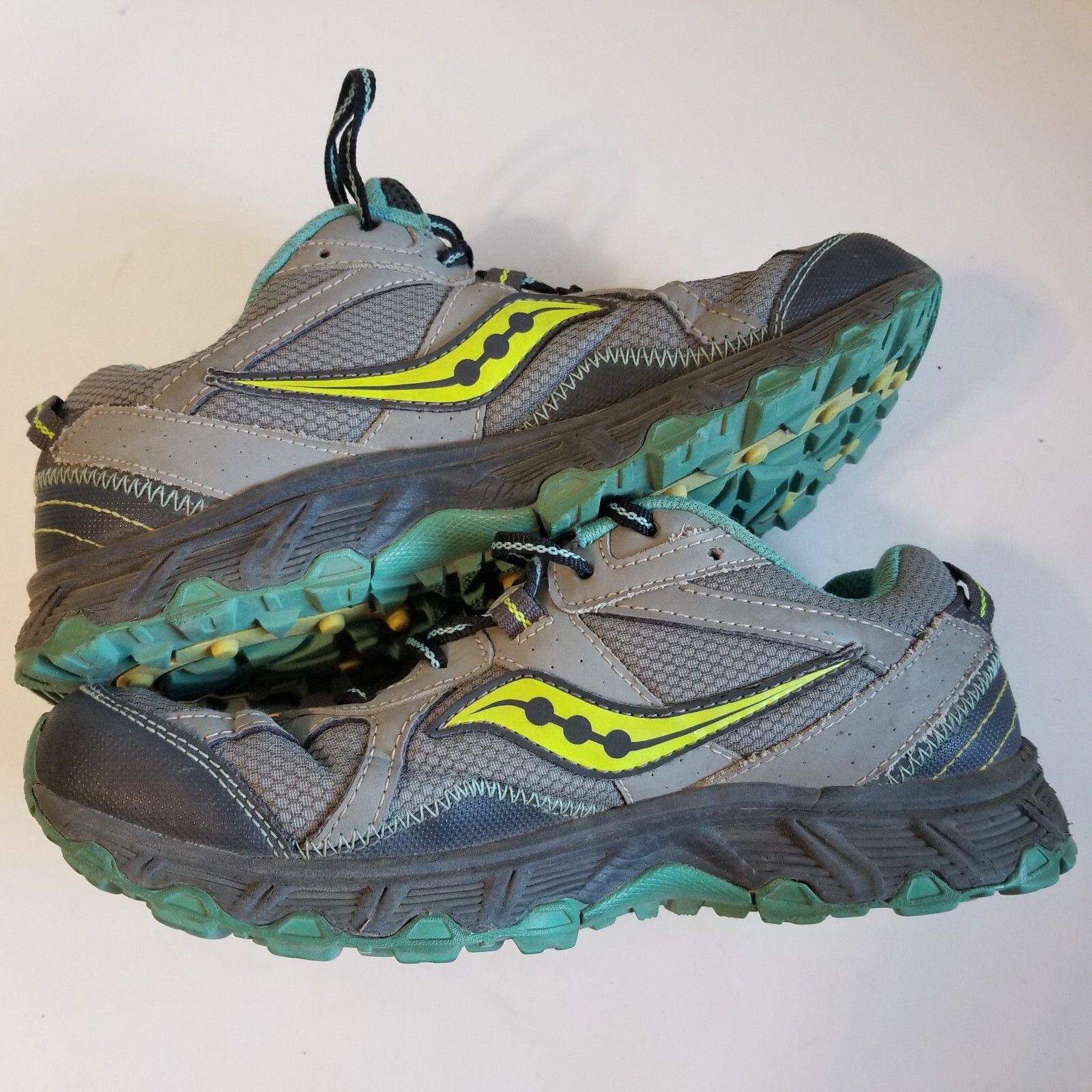 Saucony Raptor TR Women's Trail Hiking Shoes Size 8.5 Gray Aqua Green thumbnail 10
