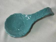 Pioneer Woman Turquoise Spoon Rest Flea Market Floral Stoneware 8.5” Long New