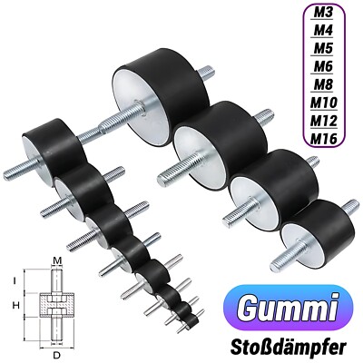 Risegun M6 Gummipuffer 4 Stück - Anti-Vibrations Isolator Mit Schrauben