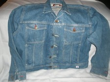 Vtg PEPSI Soda Demin Trucker jean Jacket "PEPSI ALL AMERICAN MADE"Men's Size 44R
