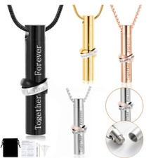Cremation Jewelry for Ashes Urn Necklace Cylinder Keepsake Ash Memorial Jewelry