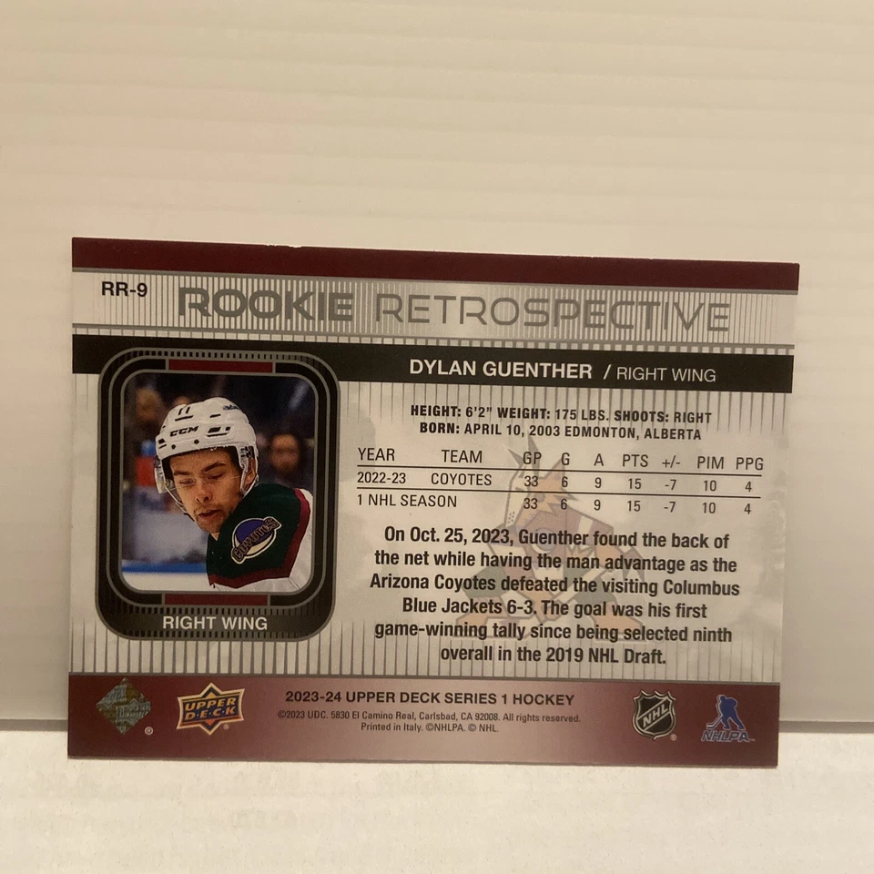 2023-24 Upper Deck Series 1 - Rookie Retrospective #RR-9 Dylan Guenther - Image 2 of 2