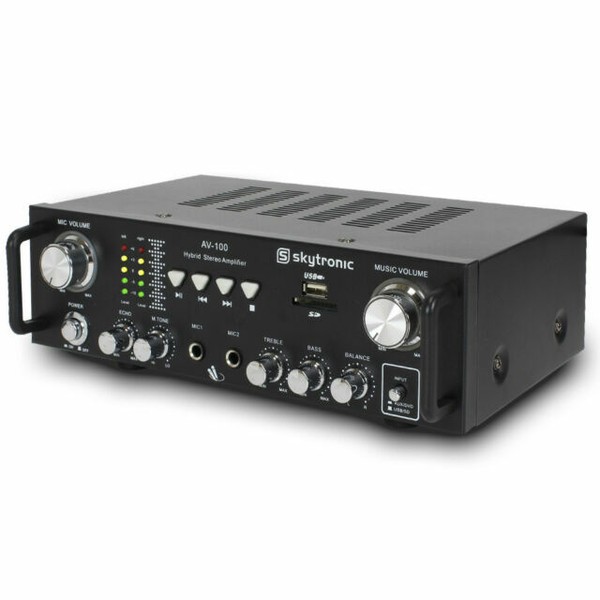 Skytronic AV Karaoke Amplifier DJ PA Party Mini HIFI Amp Mp3 Microphone