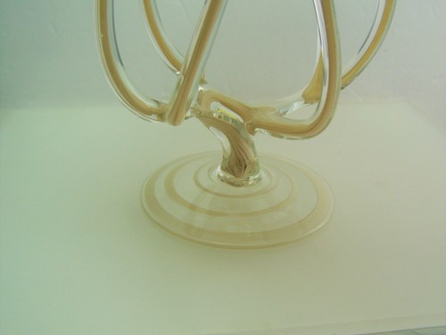 Polish Jozefina Jelly Fish Bowl Footed Candy Bowl Dish Mouth Blown Vintage SALE! - Picture 8 of 11