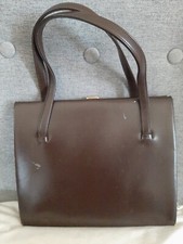 Vintage 10" X 8.5" Waldybag Made In England Chocolate Brown Handbag