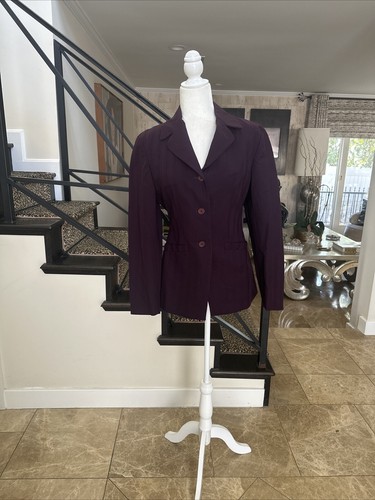 Romeo Gigli, Romeo Gigli G Gigli Women’s VTG 90s Burgundy Striped Back Belted Blazer 42 S/M