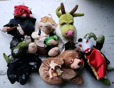Farce Wars The Fantom Meanies Lot Of 6 Beanies Plush Toys with Tags Vtg 90s