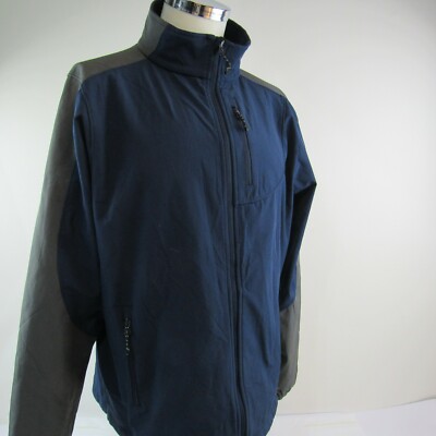 Black Diamond Men's XL Winter Ski Jacket Coat Full Zip Poly Spandex Blue Gray