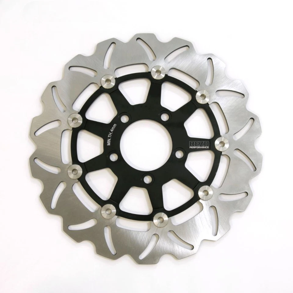 Par de discos de rotor de freno delantero ondulado Rezo para Suzuki DL 650 V-Strom 04-06 Foto 3 de 4