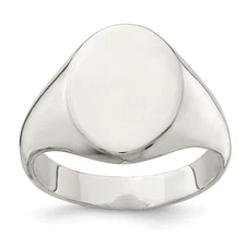 Silver 15x12mm Closed Back Signet Ring QR2443