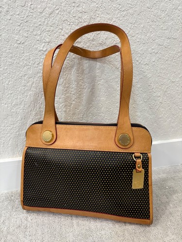 Dooney and Bourke Vintage Tan and Black Shoulder Purse