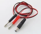 4mm Dual Banana Male Plug to 2.1mmx5.5mm 2.1mm DC Plug 1M DC Power Cable 1set