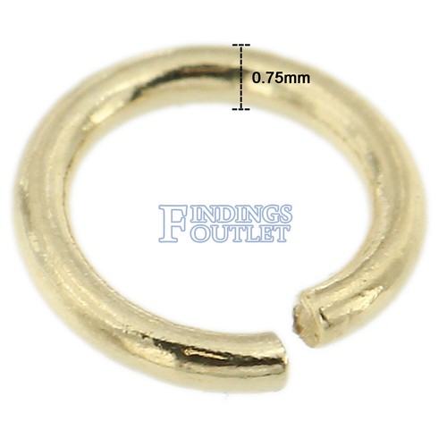 14K massiver Gelbgold Biegering rund offen 2,5 mm - 6 mm Kettenende 1 Stück USA - Bild 18 von 22