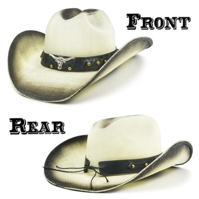 Cowboy Hat for Women and Men - Straw Cattleman Crease 6 7/8 