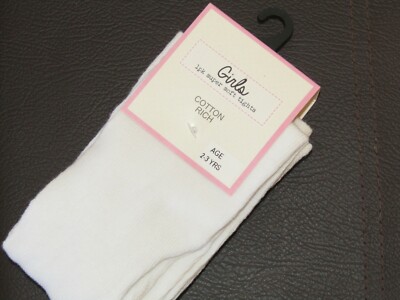 Weiße Baby Mädchen Strumpfhose 0-6 12-18 18-24 Monate Baumwollmischung superweich G2