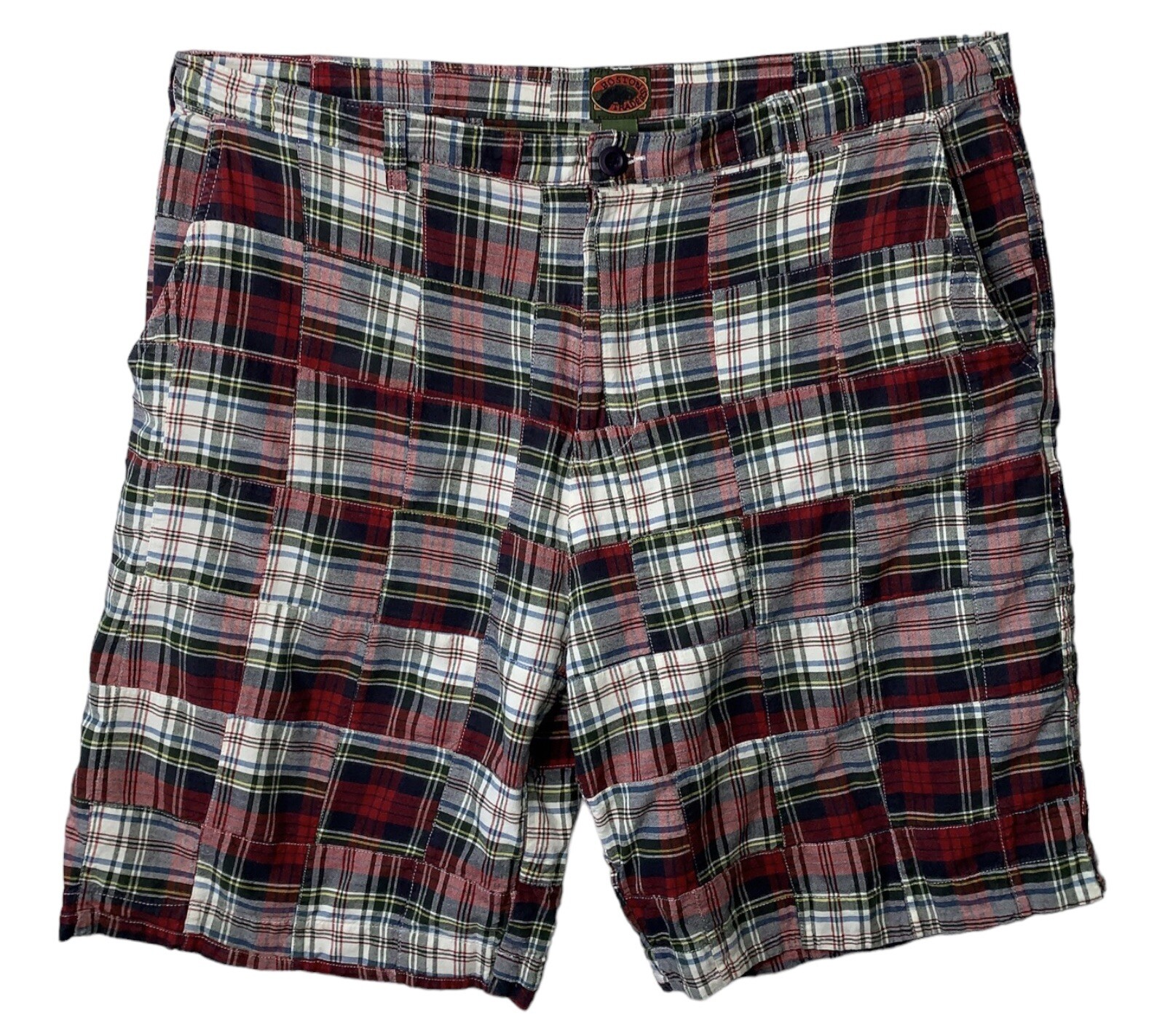 Boston Traders Madras Plaid Patchwork Shorts Mens… - image 1