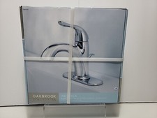 OakBrook Pacifica 1-Handle Chrome Mid-Arc Bathroom Faucet w/Deck Plate New