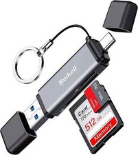 Dual USB 3.0 and USB-C Memory Card Reader - Supports SD, Micro SD, SDXC, SDHC...