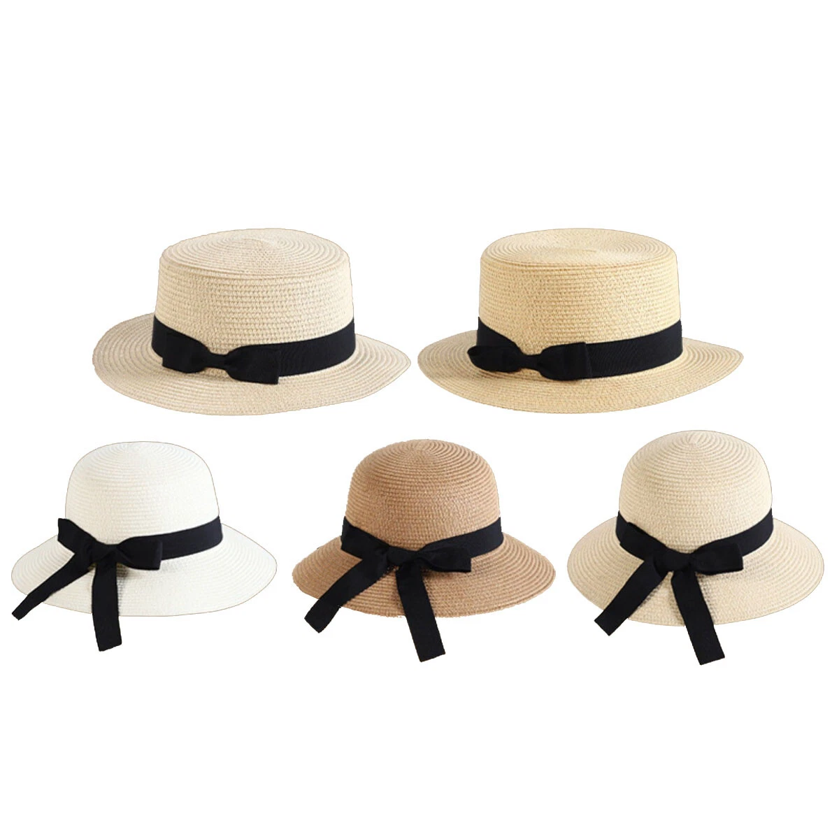 Women Summer Beach Flat Top Hat Panama Bowknot Straw Hat Casual Sun Visor Cap
Opens in a new window