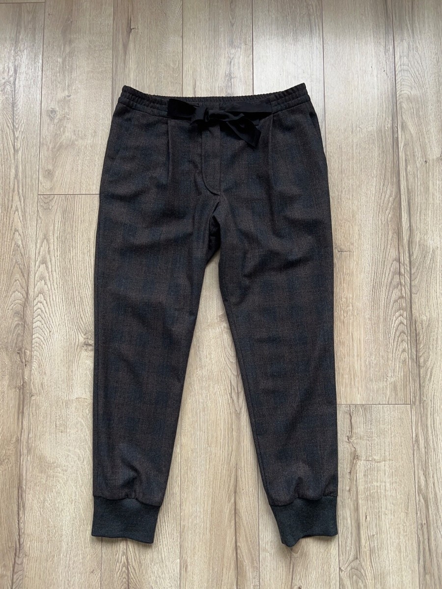 パンツ BRUNELLO CUCINELLI FW25 Wool pants (M0W07P9002 C4078) Womens Brunello Cucinelli Check Wool Trousers Pants Bow Size